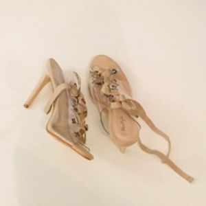 3/30 NEW Sexy Clear & Nude Strappy Heel